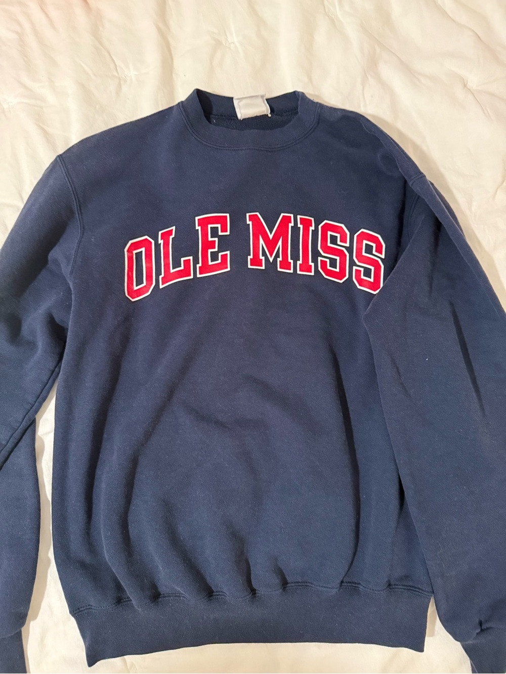 Ole Miss Navy Crewneck Fleece Sweatshirt